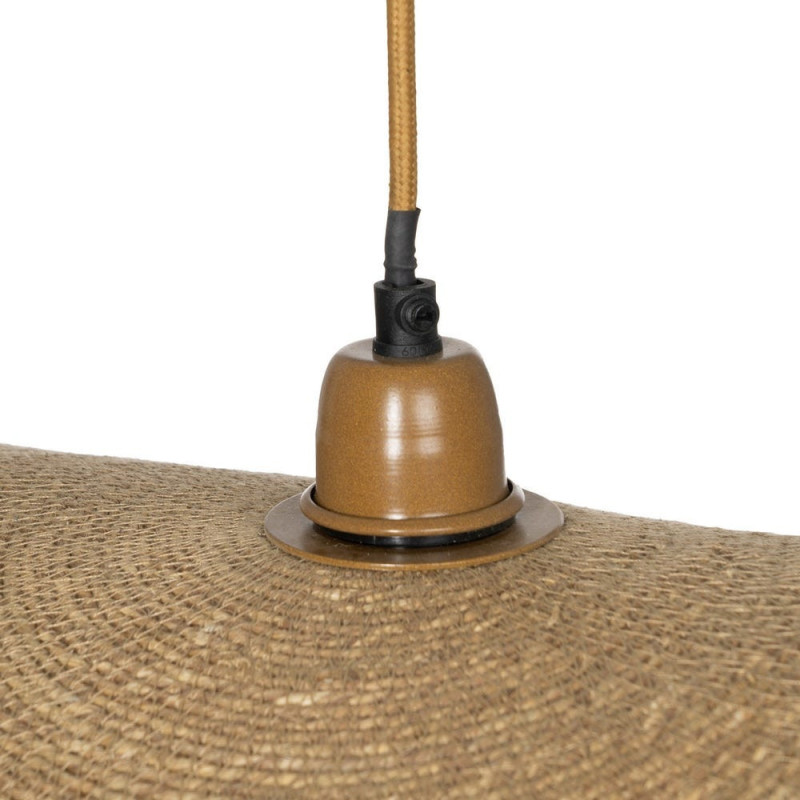 Grande Suspension XXL bohème chic Diamètre 90 cm en Fibre Naturel Avec franges Yalvio - 5