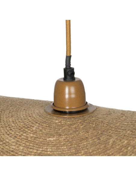 Grande Suspension XXL bohème chic Diamètre 90 cm en Fibre Naturel Avec franges Yalvio - 5