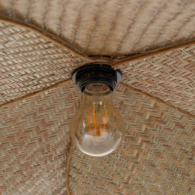 Grande Suspensions Bohème Fleur Diamètre 82 cm en Fibre Tressé Bois Naturel Marnel - 5