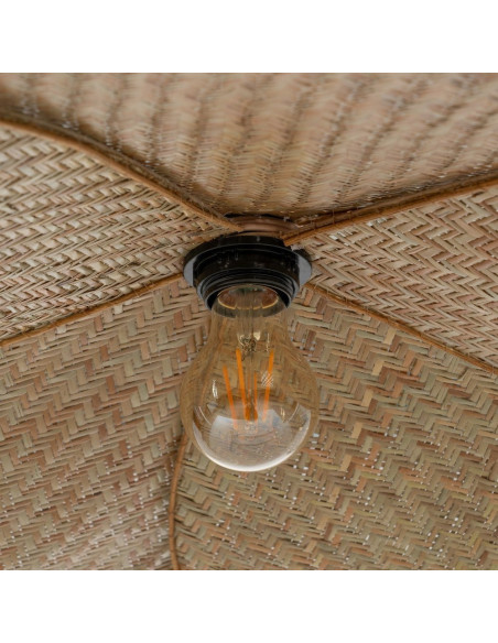 Grande Suspensions Bohème Fleur Diamètre 82 cm en Fibre Tressé Bois Naturel Marnel - 5