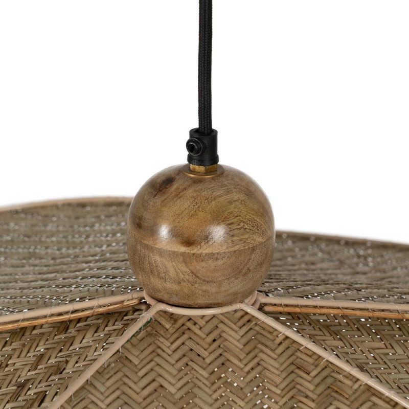 Grande Suspensions Bohème Fleur Diamètre 82 cm en Fibre Tressé Bois Naturel Marnel - 6