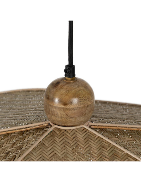 Grande Suspensions Bohème Fleur Diamètre 82 cm en Fibre Tressé Bois Naturel Marnel - 6
