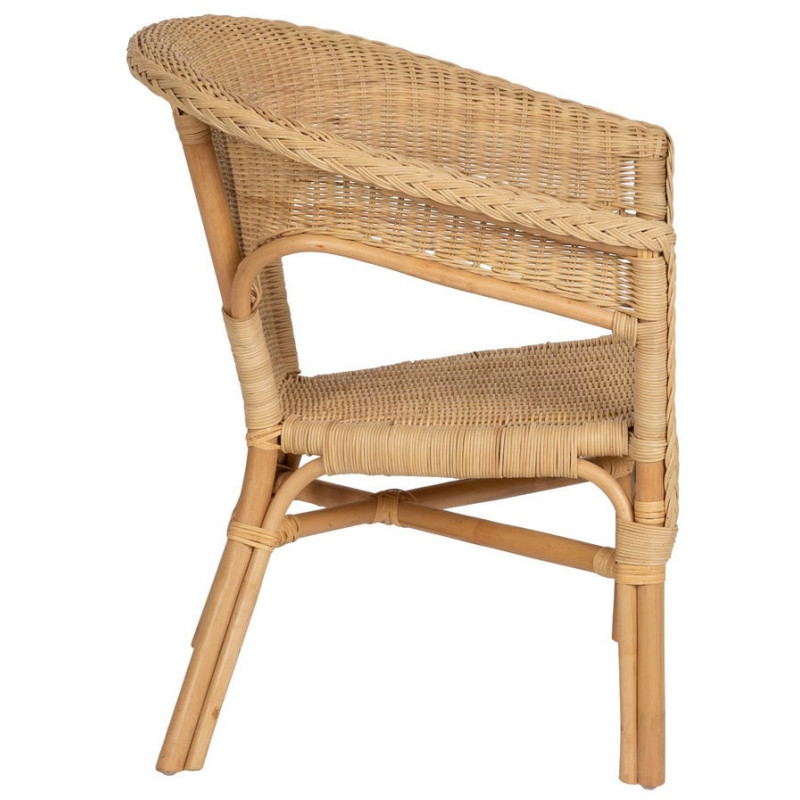 Fauteuil de salon vintage années 60 en Rotin Naturel Tressé Elvaro - 2