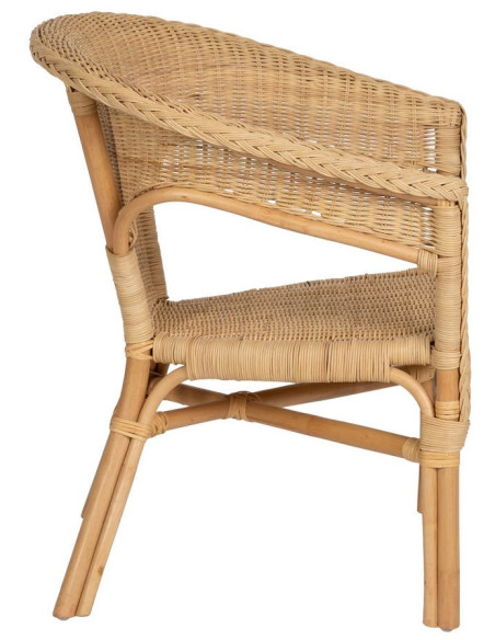 Fauteuil de salon vintage années 60 en Rotin Naturel Tressé Elvaro - 2