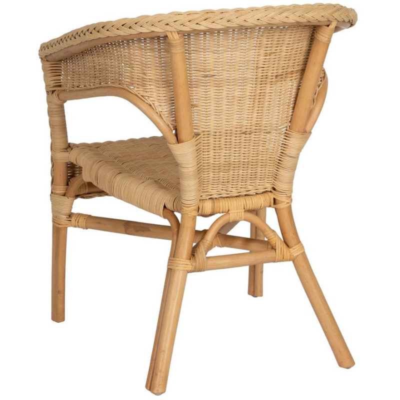 Fauteuil de salon vintage années 60 en Rotin Naturel Tressé Elvaro - 3