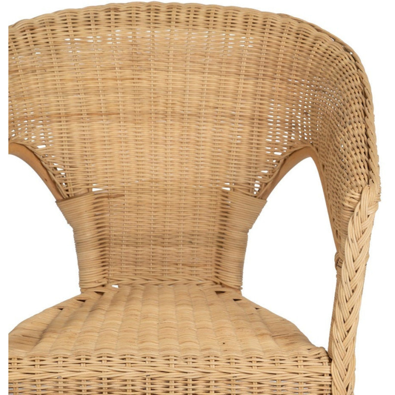 Fauteuil de salon vintage années 60 en Rotin Naturel Tressé Elvaro - 4