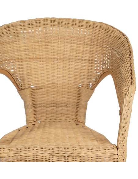Fauteuil de salon vintage années 60 en Rotin Naturel Tressé Elvaro - 4