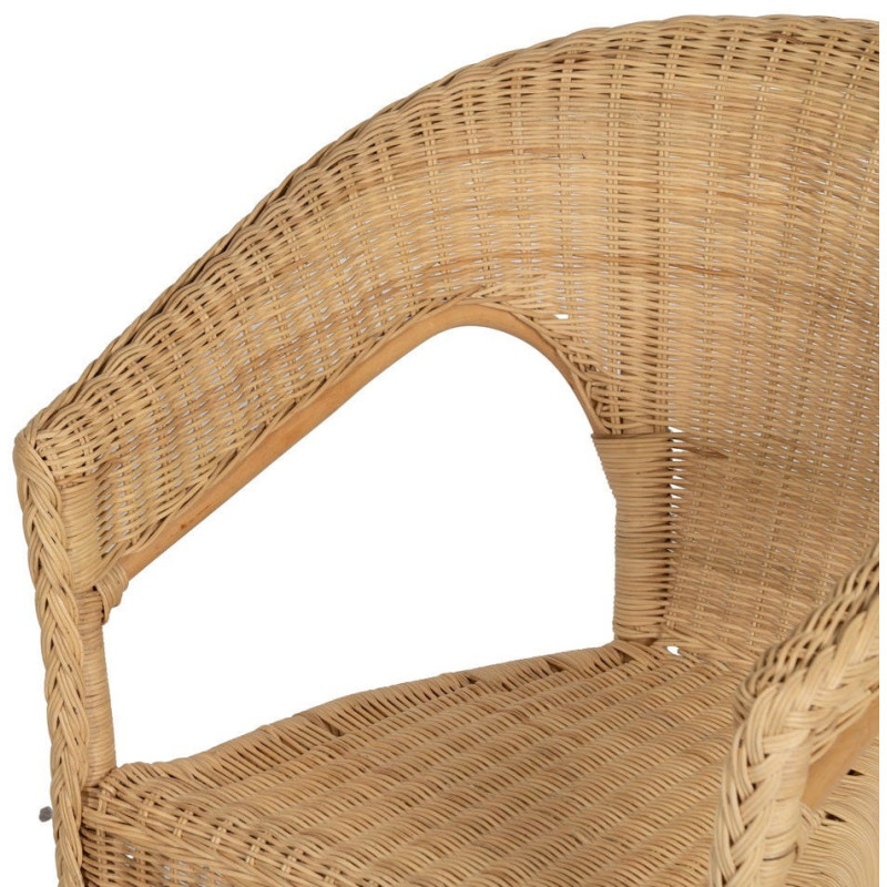 Fauteuil de salon vintage années 60 en Rotin Naturel Tressé Elvaro - 5