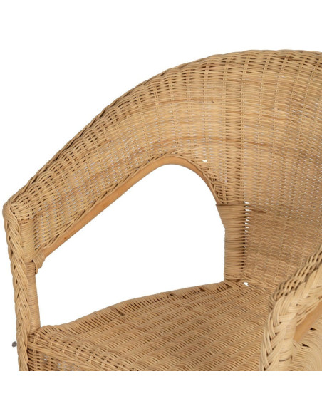 Fauteuil de salon vintage années 60 en Rotin Naturel Tressé Elvaro - 5