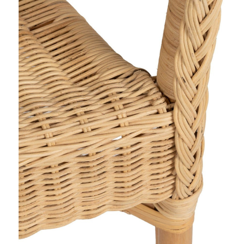 Fauteuil de salon vintage années 60 en Rotin Naturel Tressé Elvaro - 8