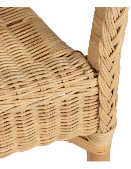 Fauteuil de salon vintage années 60 en Rotin Naturel Tressé Elvaro - 8