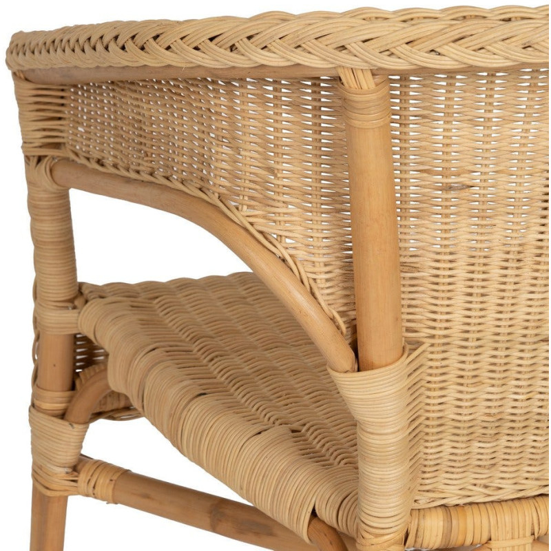 Fauteuil de salon vintage années 60 en Rotin Naturel Tressé Elvaro - 10