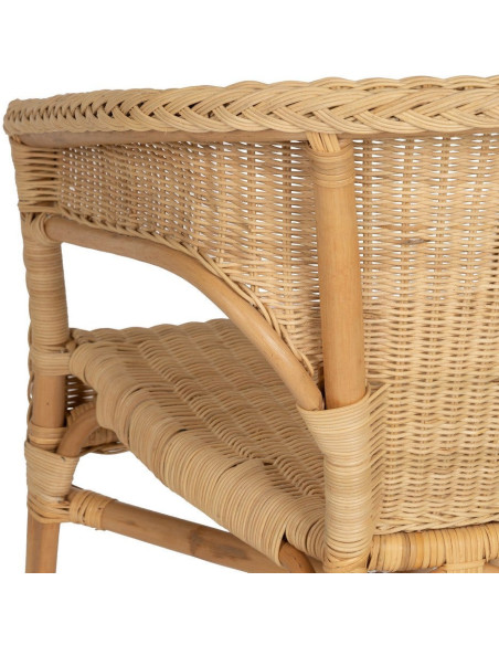 Fauteuil de salon vintage années 60 en Rotin Naturel Tressé Elvaro - 10