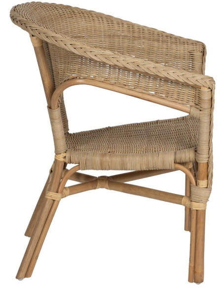 Fauteuil de salon vintage années 60 en Rotin Miel Tressé Elvaro - 2