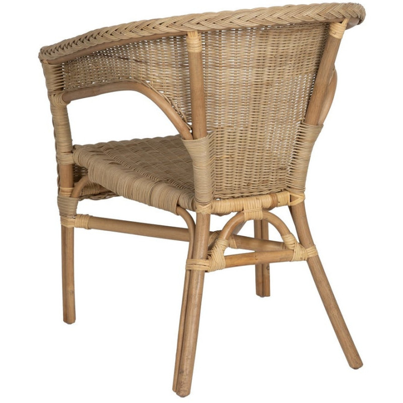 Fauteuil de salon vintage années 60 en Rotin Miel Tressé Elvaro - 3