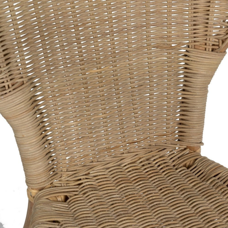 Fauteuil de salon vintage années 60 en Rotin Miel Tressé Elvaro - 7
