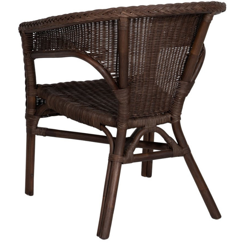 Fauteuil de salon vintage années 60 en Rotin Marron Tressé Elvaro - 3