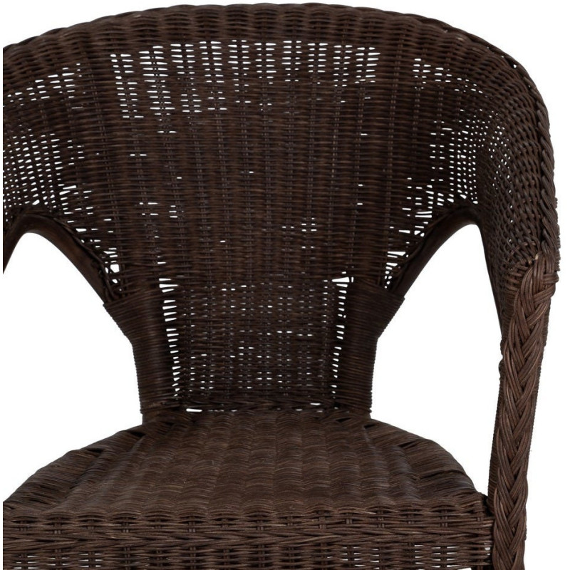 Fauteuil de salon vintage années 60 en Rotin Marron Tressé Elvaro - 4