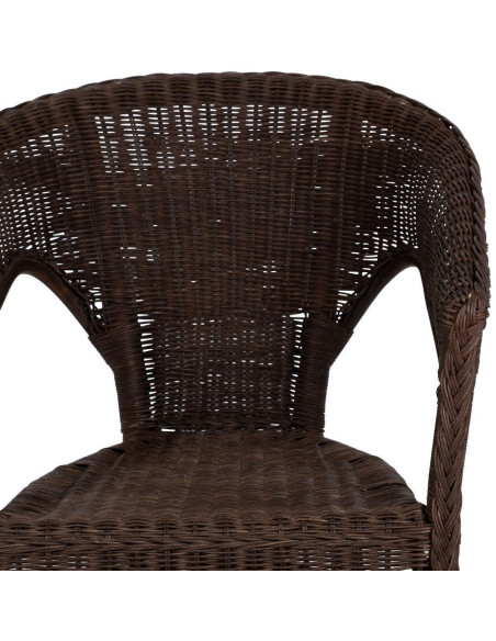 Fauteuil de salon vintage années 60 en Rotin Marron Tressé Elvaro - 4