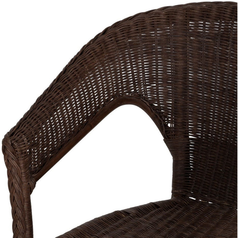 Fauteuil de salon vintage années 60 en Rotin Marron Tressé Elvaro - 5