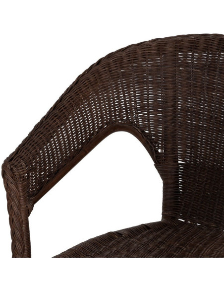 Fauteuil de salon vintage années 60 en Rotin Marron Tressé Elvaro - 5
