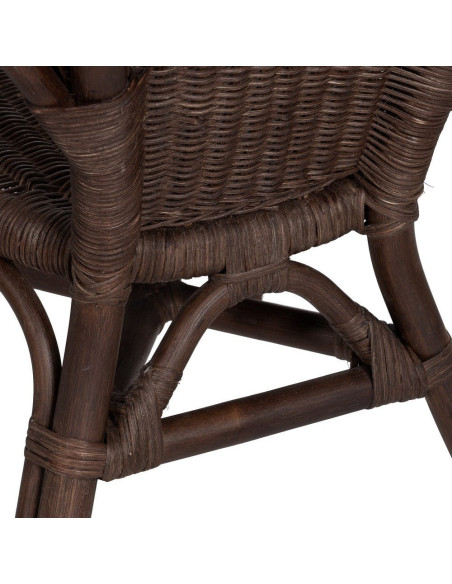 Fauteuil de salon vintage années 60 en Rotin Marron Tressé Elvaro - 9