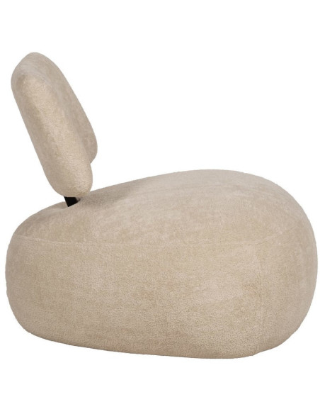 Fauteuil lounge moderne rond Tissu Beige Bois de pin Contreplaqué Norilo - 2