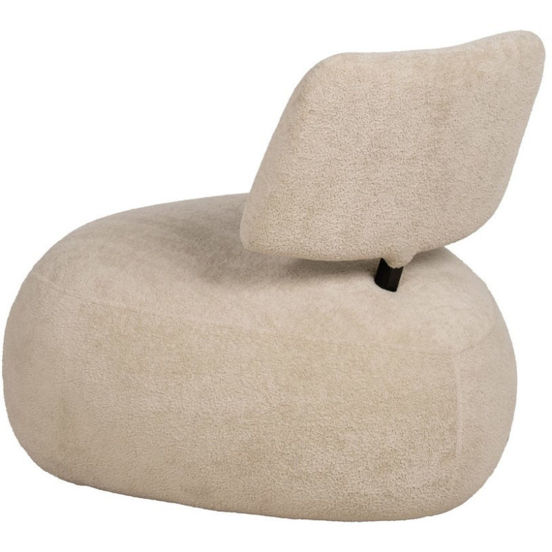 Fauteuil lounge moderne rond Tissu Beige Bois de pin Contreplaqué Norilo - 3