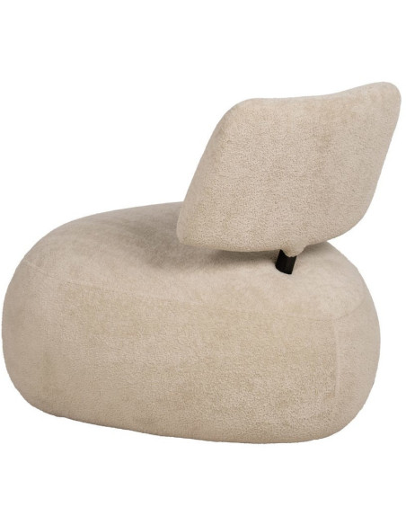 Fauteuil lounge moderne rond Tissu Beige Bois de pin Contreplaqué Norilo - 3