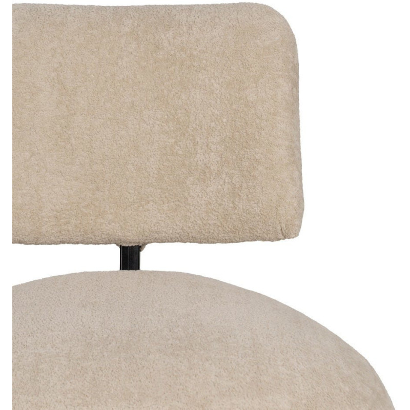 Fauteuil lounge moderne rond Tissu Beige Bois de pin Contreplaqué Norilo - 4
