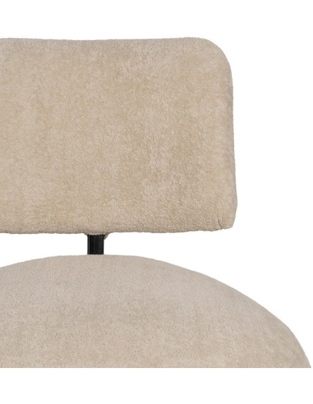 Fauteuil lounge moderne rond Tissu Beige Bois de pin Contreplaqué Norilo - 4