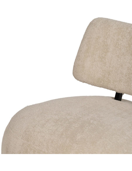 Fauteuil lounge moderne rond Tissu Beige Bois de pin Contreplaqué Norilo - 5