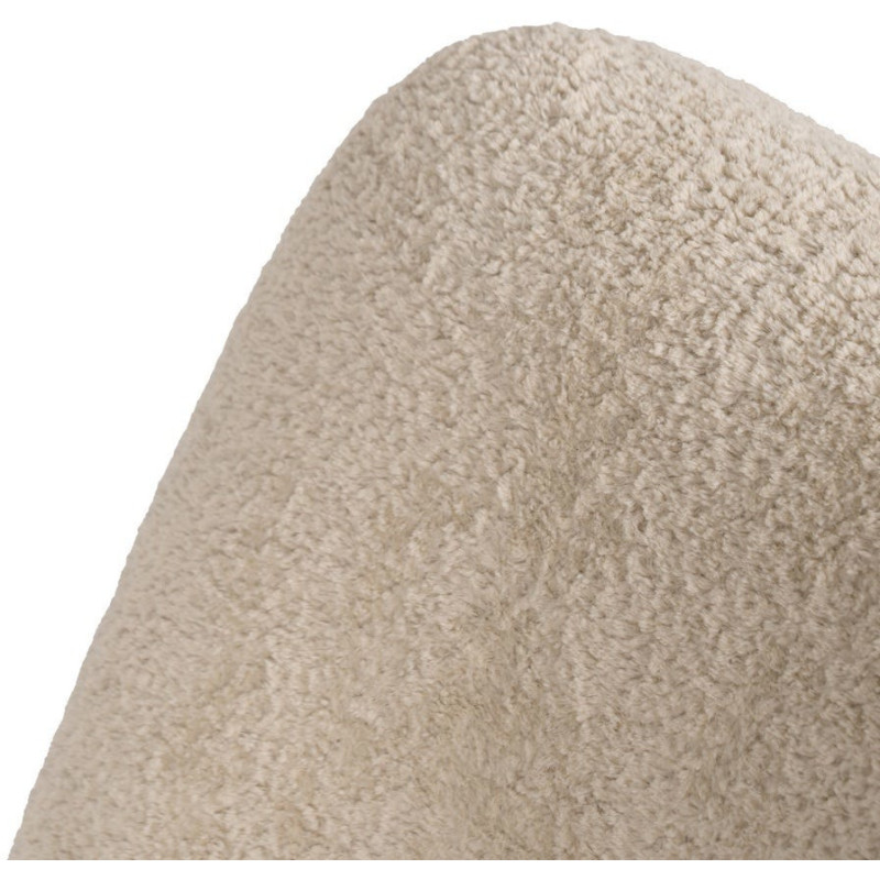 Fauteuil lounge moderne rond Tissu Beige Bois de pin Contreplaqué Norilo - 6