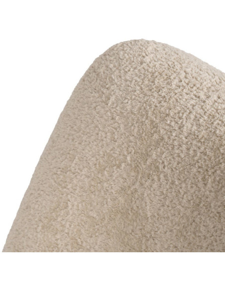 Fauteuil lounge moderne rond Tissu Beige Bois de pin Contreplaqué Norilo - 6