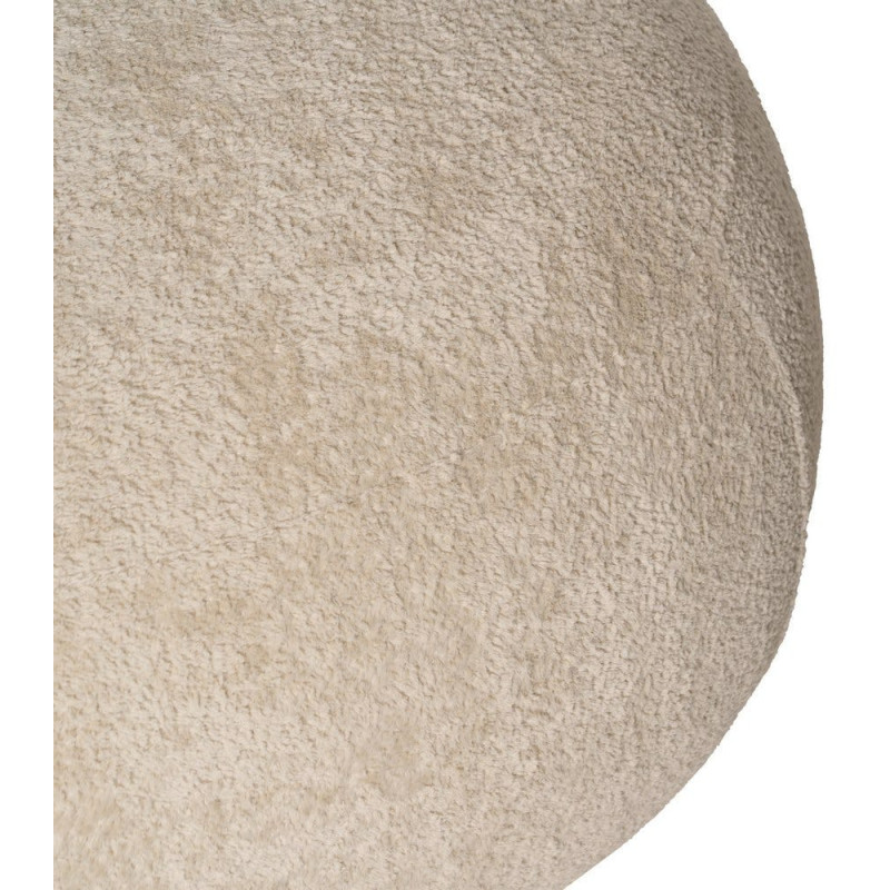 Fauteuil lounge moderne rond Tissu Beige Bois de pin Contreplaqué Norilo - 7