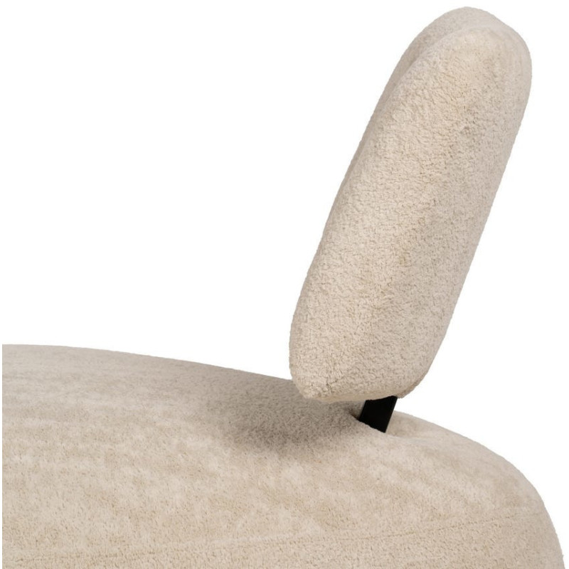 Fauteuil lounge moderne rond Tissu Beige Bois de pin Contreplaqué Norilo - 8