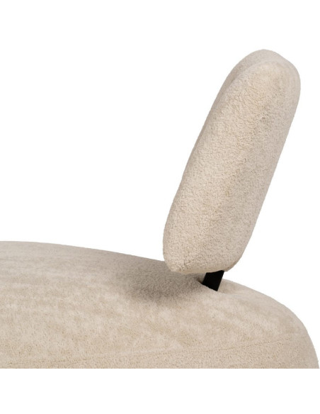 Fauteuil lounge moderne rond Tissu Beige Bois de pin Contreplaqué Norilo - 8