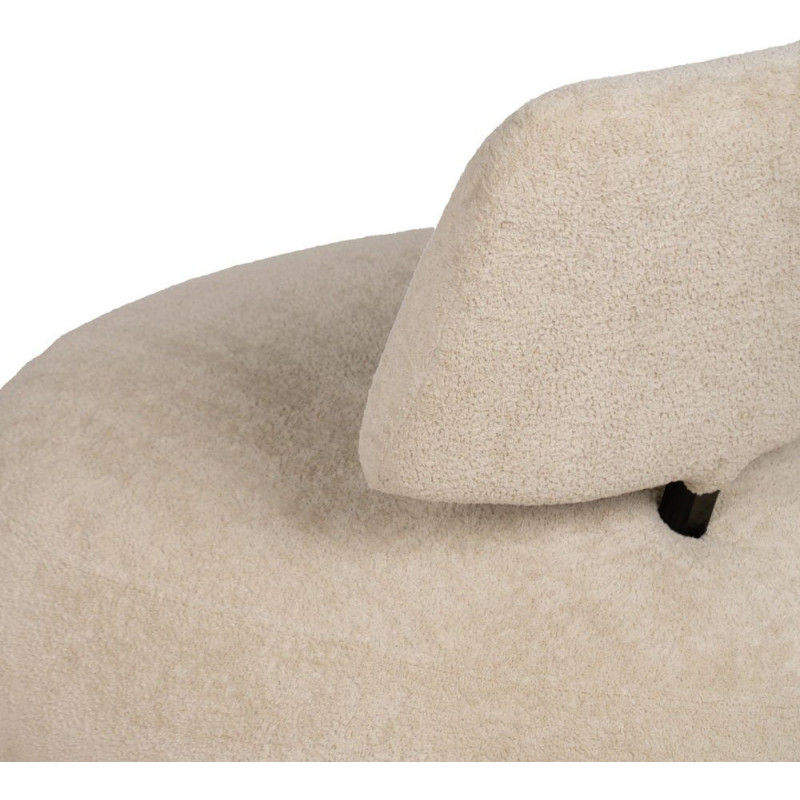 Fauteuil lounge moderne rond Tissu Beige Bois de pin Contreplaqué Norilo - 9