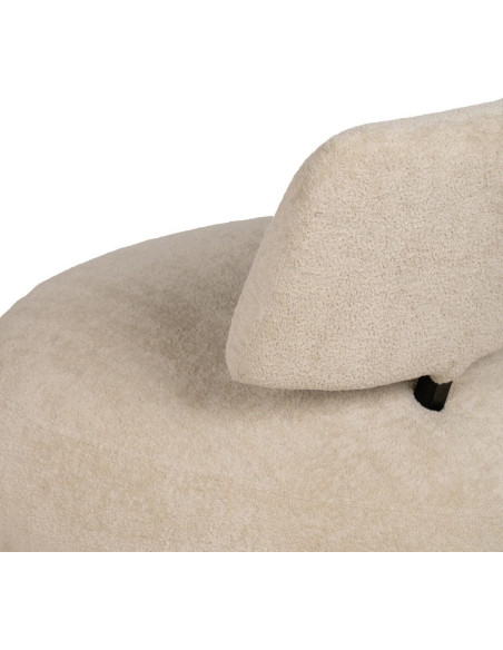 Fauteuil lounge moderne rond Tissu Beige Bois de pin Contreplaqué Norilo - 9