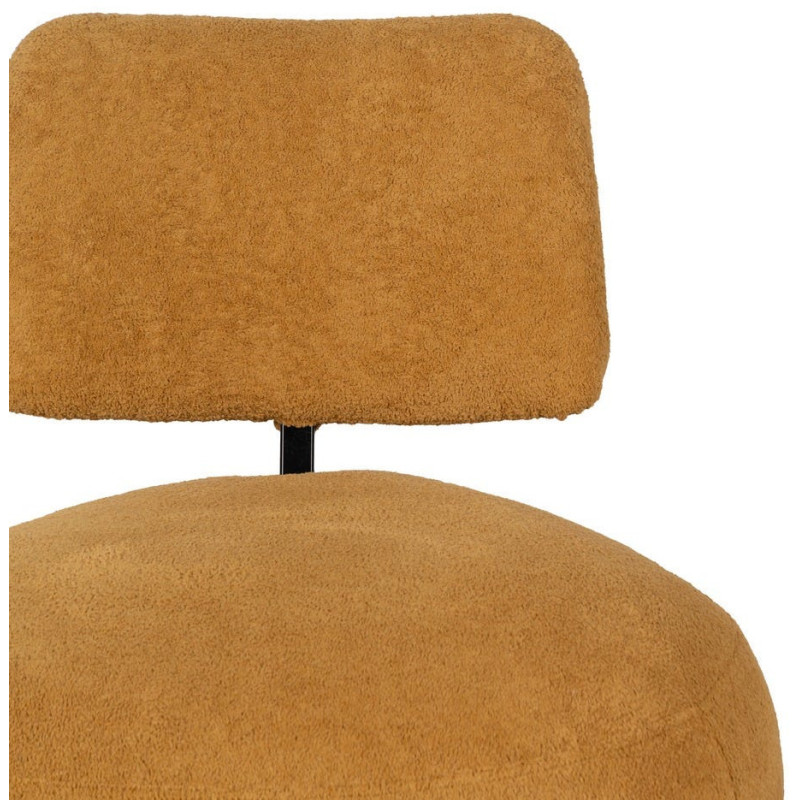 Fauteuil lounge moderne rond Tissu Jaune moutarde Bois de pin Contreplaqué Norilo - 5