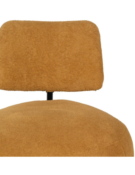 Fauteuil lounge moderne rond Tissu Jaune moutarde Bois de pin Contreplaqué Norilo - 5
