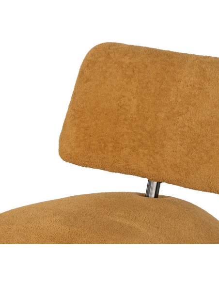 Fauteuil lounge moderne rond Tissu Jaune moutarde Bois de pin Contreplaqué Norilo - 6