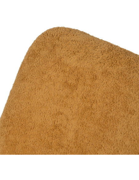 Fauteuil lounge moderne rond Tissu Jaune moutarde Bois de pin Contreplaqué Norilo - 7
