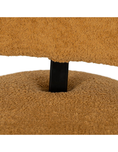 Fauteuil lounge moderne rond Tissu Jaune moutarde Bois de pin Contreplaqué Norilo - 8