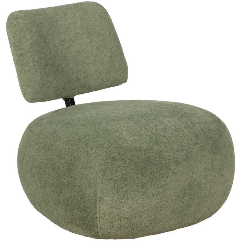 Fauteuil lounge moderne rond Tissu Vert Bois de pin Contreplaqué Norilo - 1