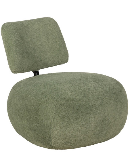 Fauteuil lounge moderne rond Tissu Vert Bois de pin Contreplaqué Norilo - 1