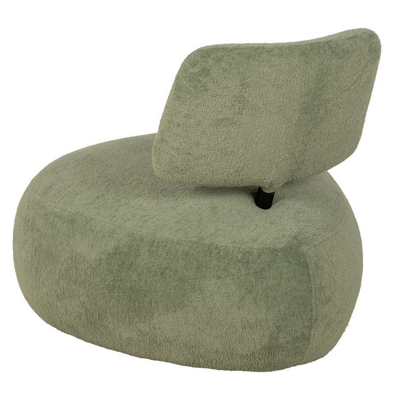 Fauteuil lounge moderne rond Tissu Vert Bois de pin Contreplaqué Norilo - 4