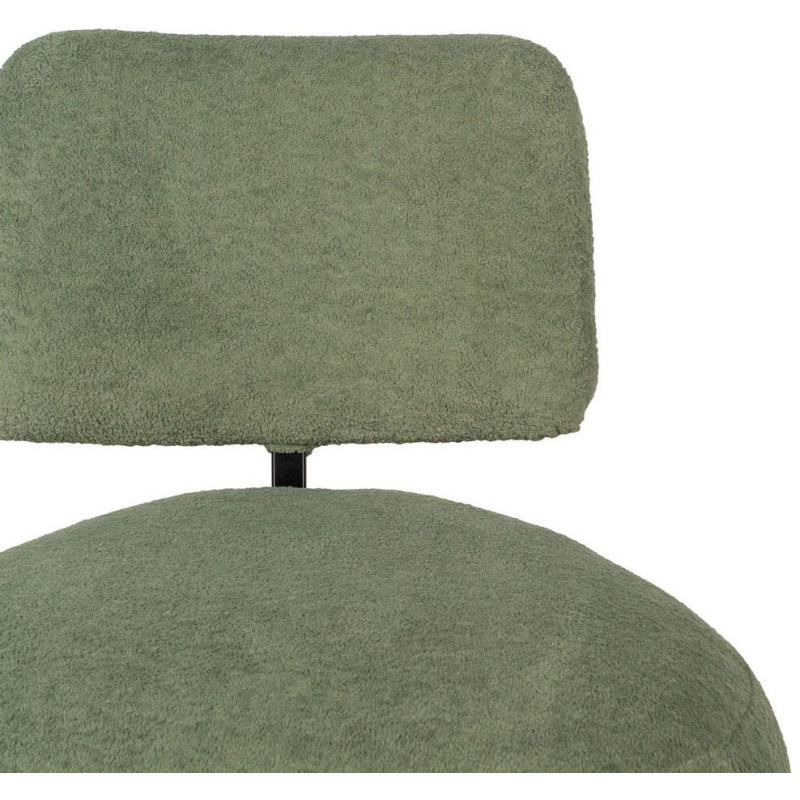 Fauteuil lounge moderne rond Tissu Vert Bois de pin Contreplaqué Norilo - 5
