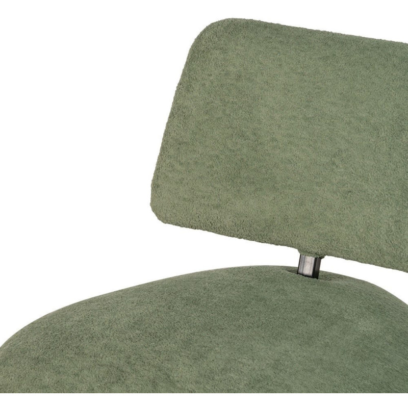 Fauteuil lounge moderne rond Tissu Vert Bois de pin Contreplaqué Norilo - 6