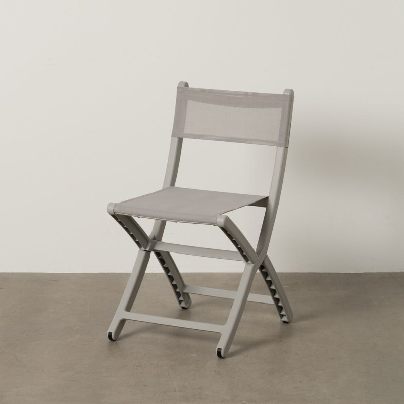 Chaise de jardin pliante moderne Polypropylène Textilène Gris Jalira (Lot de 4) - 12
